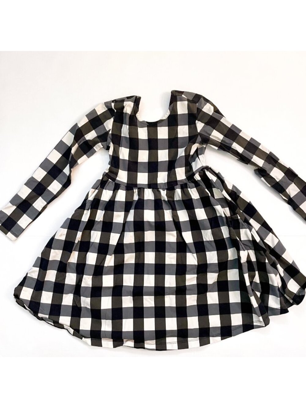 Hanna Andersson Buffalo Check Skater Dress, Size 6/7